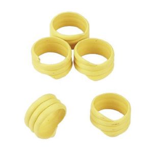 Hühnerringe gelb, 20 Stück - Spiralringe 16mm