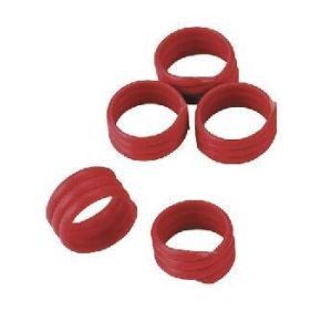 Extra starke Spiralringe mit 16 mm Durchmesser für Hühner, Puten, Fasane, usw in  rot. Lieferumfang: 20 Stück / Packung