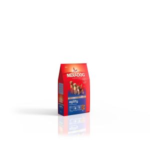 Meradog Agility 4 kg. Hundefutter für ausgewachsene sportliche, aktive Hunde. Mit Odor-Stop gegen Mundgeruch. Ohne Farb- und Konservierungsstoffe. Weizenfrei. Mera Dog High Premium Trockenfutter.