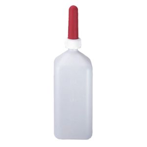 Kälbermilchflasche 2 Liter eckig, komplett mit Sauger 