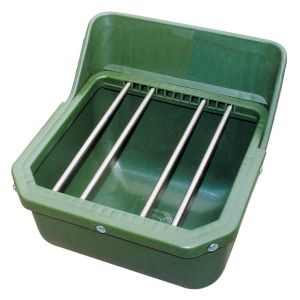 Pferdefuttertrog 9 l. mit Metallstäben, Fohlentrog